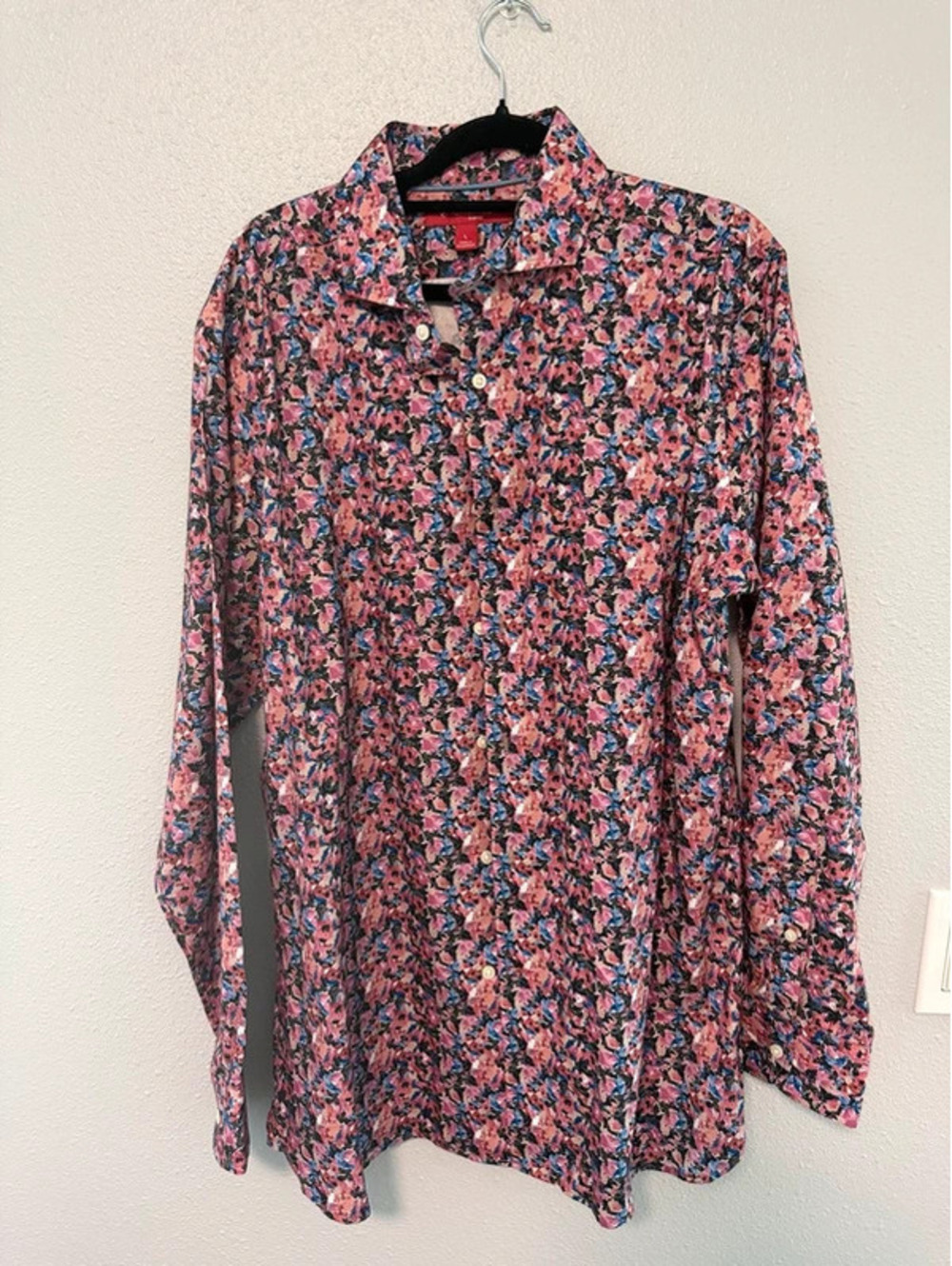Cremieux Men’s Floral Long-Sleeve Shirt – Large Slim Fit